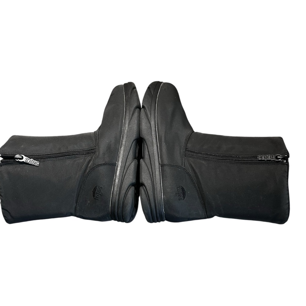 TOTES Waterproof Black Mid Boots — Size 8 Black Winter Boots with Side Zipper - Picture 2 of 11